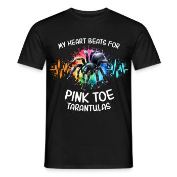 Pinktoe Rosafus Tarantula Heartline - Men's T-Shirt - black - Front - AI Model Male 178 light (178cm)