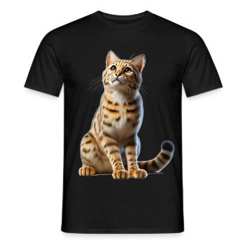 Savannah Katze Savannah Cat - Men's T-Shirt - black - Front - AI Model Male 178 light (178cm)