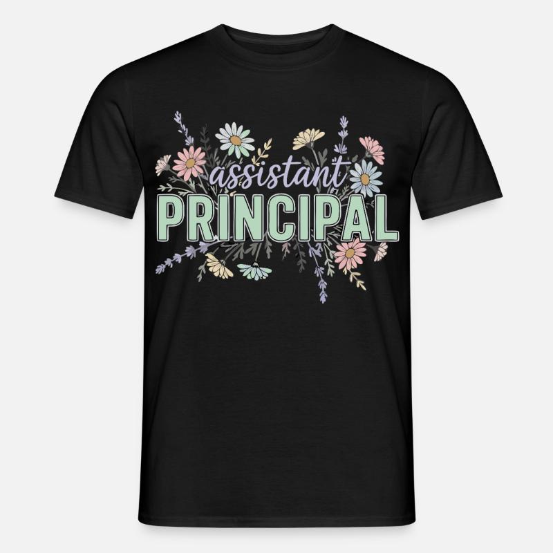 Konrektor Assistant Principal Blumen - Männer T-Shirt - Schwarz