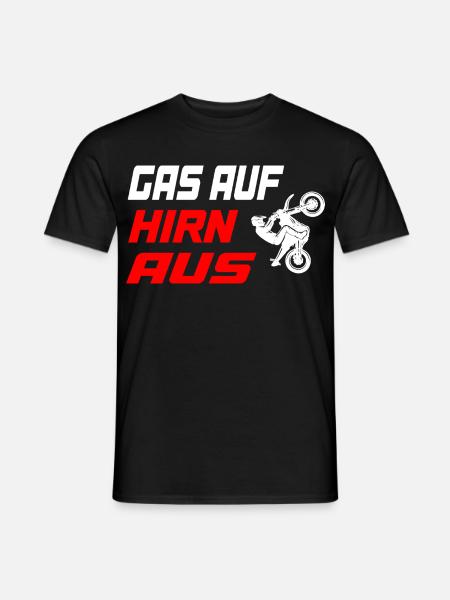 Gas_auf_Hirn_aus - Männer T-Shirt - Schwarz