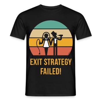 Exit Strategy Failed! (JGA Bräutigam Game Over 5C) - Männer T-Shirt - Schwarz - Vorne - AI Model Male 178 light (178cm)