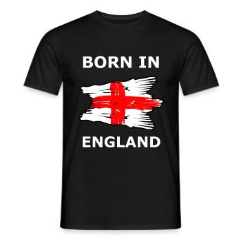 Born in England Flag Art - Men's T-Shirt - black - Front - AI Model Male 178 light (178cm)