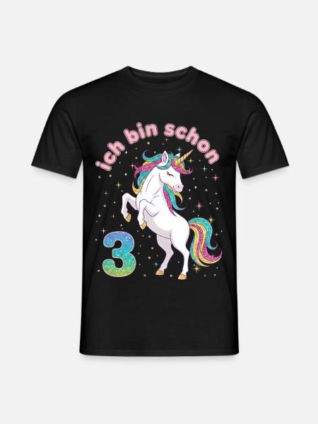 3-års fødselsdag Enhjørningepige Jeg er allerede 3 - Mænd T-shirt - sort
