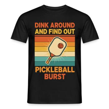 Pickleball S’amuse et découvre Un Joueur Drôle - T-shirt homme - noir - Devant - AI Model Male 178 light (178cm)