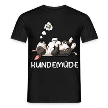 Hundemüde Miniatur Bullterrier Bully Bullterrier - Männer T-Shirt - Schwarz - Vorne - AI Model Male 178 light (178cm)