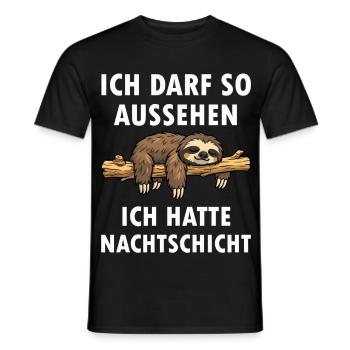 Ich darf so aussehen hatte Nachtschicht Faultier - Männer T-Shirt - Schwarz - Vorne - AI Model Male 178 light (178cm)