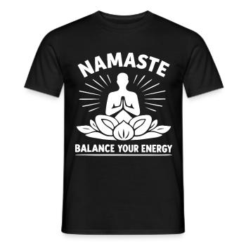 Namaste : Équilibrez votre énergie Méditation de yoga - T-shirt homme - noir - Devant - AI Model Male 178 light (178cm)