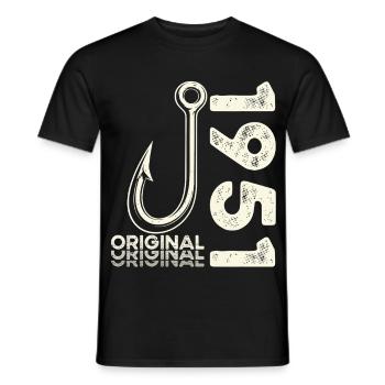 75th Birthday Gift Angler Fishing Man 1951 - Men's T-Shirt - black - Front - AI Model Male 178 light (178cm)