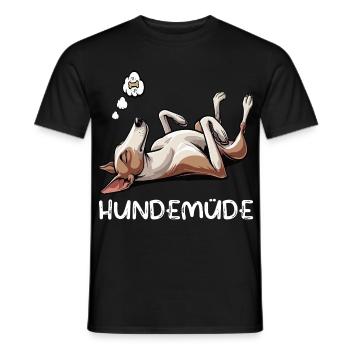 Hundemüde Podenco Podencos Podencoliebhaber  - Männer T-Shirt - Schwarz - Vorne - AI Model Male 178 light (178cm)