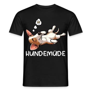 Hundemüde Podenco Podencos Podencoliebhaber  - Männer T-Shirt - Schwarz - Vorne - AI Model Male 178 light (178cm)