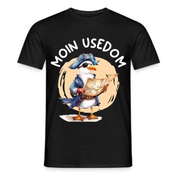Baltic Sea Holiday MOIN USEDOM Fun - Men's T-Shirt - black - Front - AI Model Male 178 light (178cm)