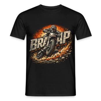 Dirtbike Dirt Bike Motocross Braaap - Männer T-Shirt - Schwarz - Vorne - AI Model Male 178 light (178cm)