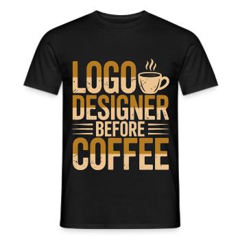 Logo Designer Before Brand Designer Coffee Lover - Männer T-Shirt - Schwarz - Vorne - AI Model Male 178 light (178cm)