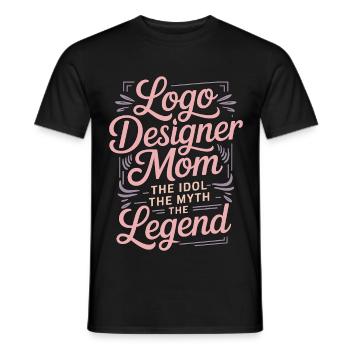 Designer de logos Maman L’idole Spécialiste de la marque - T-shirt homme - noir - Devant - AI Model Male 178 light (178cm)