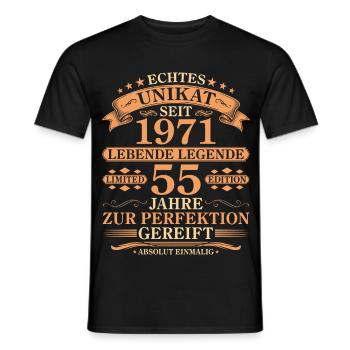 Unikat seit 1971 Jahrgang – 55. Geburtstag - Männer T-Shirt - Schwarz - Vorne - AI Model Male 178 light (178cm)