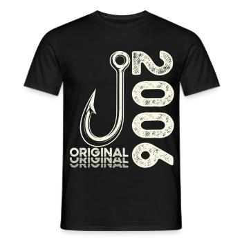 20th Birthday Gift Angler Fishing Man 2006 - Men's T-Shirt - black - Front - AI Model Male 178 light (178cm)