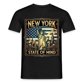 New York USA Freiheitsstatue Vintage Style - Männer T-Shirt - Schwarz - Vorne - AI Model Male 178 light (178cm)