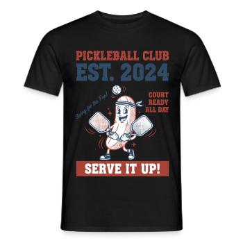 Pickleball Club Est 2024 Serve It Up Funny Player - Men's T-Shirt - black - Front - AI Model Male 178 light (178cm)