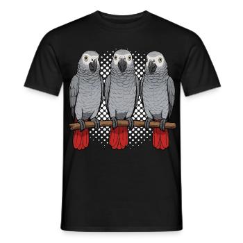 African grey parrot parrot owner parrot keeper - Men's T-Shirt - black - Front - AI Model Male 178 light (178cm)