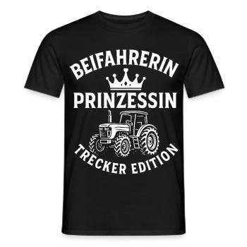 Beifahrerin Prinzessin Trecker Edition Landhumor - Männer T-Shirt - Schwarz - Vorne - AI Model Male 178 light (178cm)