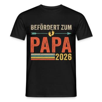 Retro Befördert zum Papa 2026 - Männer T-Shirt - Schwarz - Vorne - AI Model Male 178 light (178cm)