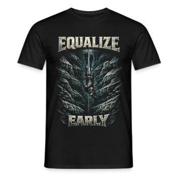 Apnée libre Égalisation précoce - T-shirt homme - noir - Devant - AI Model Male 178 light (178cm)