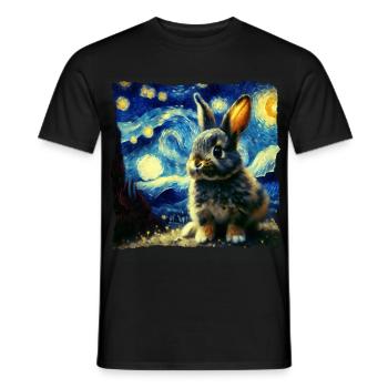 Lapin style ciel étoilé - T-shirt homme - noir - Devant - AI Model Male 178 light (178cm)