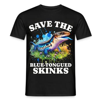 Sauvez le scinque à langue bleue - T-shirt homme - noir - Devant - AI Model Male 178 light (178cm)