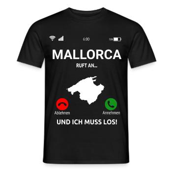 Mallorca Ruft An Urlaub Outfit Reise Malle Idee - Männer T-Shirt - Schwarz - Vorne - AI Model Male 178 light (178cm)