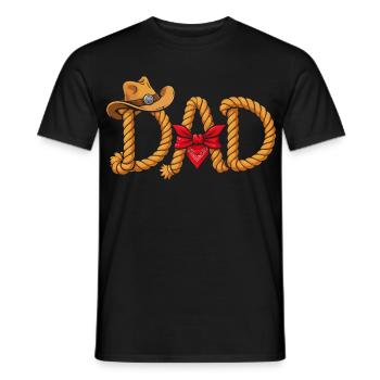 Bester Papa Cowboy Western Seil Design - Männer T-Shirt - Schwarz - Vorne - AI Model Male 178 light (178cm)
