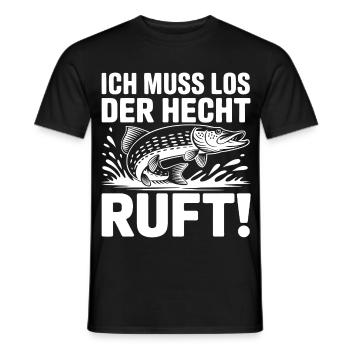 Hecht Angeln Humor - Männer T-Shirt - Schwarz - Vorne - AI Model Male 178 light (178cm)