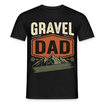 Gravel Dad Bike Dad Biker Gift - Men's T-Shirt - black - Front - AI Model Male 178 light (178cm)