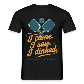 Pickleball, ich kam, ich sah, ich habe lustigen Spieler gehabt. - Männer T-Shirt - Schwarz - Vorne - AI Model Male 178 light (178cm)