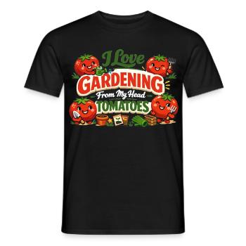J’adore jardiner depuis mon t-shirt Head Tomatoes - T-shirt homme - noir - Devant - AI Model Male 178 light (178cm)