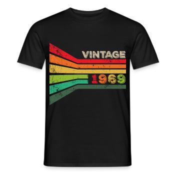 Vintage 1969 - Men's T-Shirt - black - Front - AI Model Male 178 light (178cm)