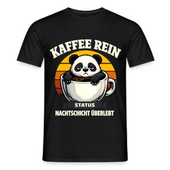 Kaffee rein Status Nachtschicht überlebt Panda - Männer T-Shirt - Schwarz - Vorne - AI Model Male 178 light (178cm)