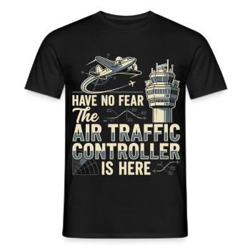 Fluglotse Air Traffic Controller Pilot - Men's T-Shirt - black - Front - AI Model Male 178 light (178cm)