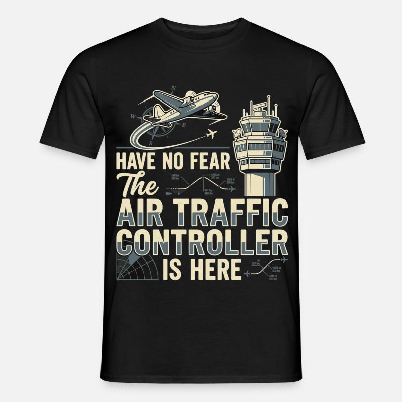 Fluglotse Air Traffic Controller Pilot - Männer T-Shirt - Schwarz