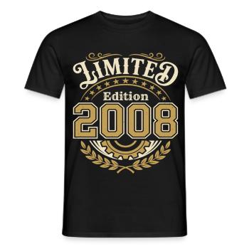 Vintage 2008 Jahrgang Limitierte Edition - Männer T-Shirt - Schwarz - Vorne - AI Model Male 178 light (178cm)
