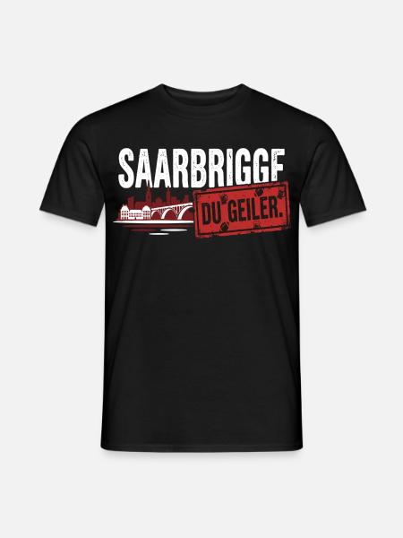 Saarbrigge Du Geiler Saarland Spruch - Männer T-Shirt - Schwarz