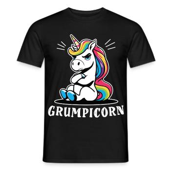 Grumpicorn Regenbogen-Einhorn Spaß Humor Lustig - Männer T-Shirt - Schwarz - Vorne - AI Model Male 178 light (178cm)