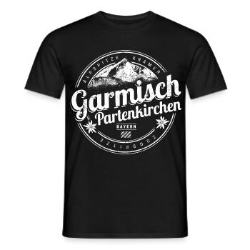 Garmisch Partenkirchen in Bayern Deutschland - Männer T-Shirt - Schwarz - Vorne - AI Model Male 178 light (178cm)