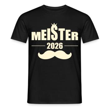 Examen de remise des diplômes 2026 du maître artisan - Moustache - T-shirt homme - noir - Devant - AI Model Male 178 light (178cm)