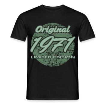 55e anniversaire 1971 cadeau pour hommes et femmes - T-shirt homme - noir - Devant - AI Model Male 178 light (178cm)