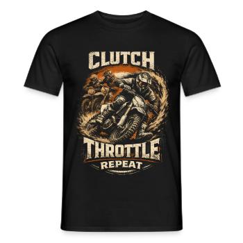 Dirtbike Dirt Bike Motocross Clutch Throttle - Men's T-Shirt - black - Front - AI Model Male 178 light (178cm)
