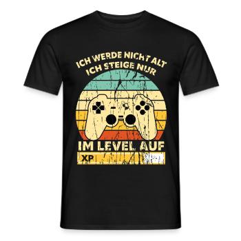 Levelaufstieg Retro Controller Geburtstag - Männer T-Shirt - Schwarz - Vorne - AI Model Male 178 light (178cm)