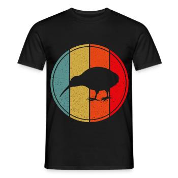 Oiseau néo-zélandard Retro Vintage Sunset Nouvelle-Zélande - T-shirt homme - noir - Devant - AI Model Male 178 light (178cm)
