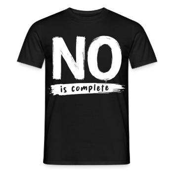 No is complete Funny Saying Statement - Men's T-Shirt - black - Front - AI Model Male 178 light (178cm)