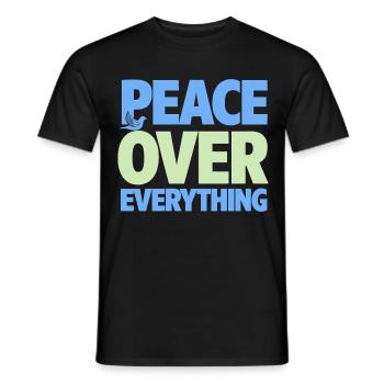 Peace Over Everything Spiritual Serenity - Men's T-Shirt - black - Front - AI Model Male 178 light (178cm)