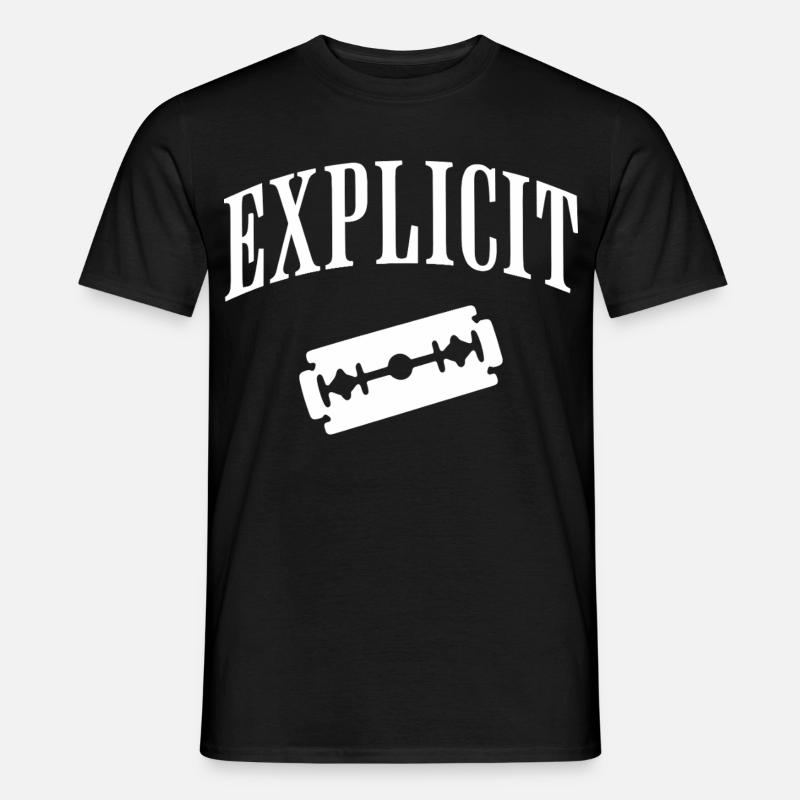 Eksplicit barberbladsmotiv - Mænd T-shirt - sort